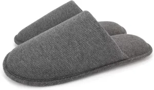 ofoot Mens Indoor Memory Foam Cotton Scuff Slippers Slip On Summer House Shoes Flats Breathable Lightweight Washable Non Skid Rubber Soles