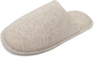 ofoot Mens Indoor Memory Foam Cotton Scuff Slippers Slip On Summer House Shoes Flats Breathable Lightweight Washable Non Skid Rubber Soles