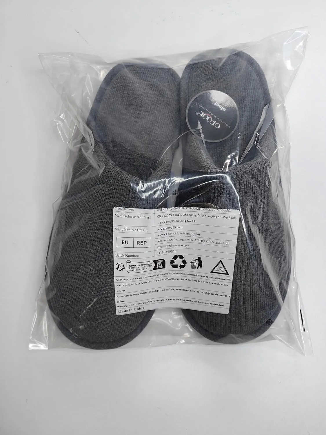 ofoot Mens Indoor Memory Foam Cotton Scuff Slippers Slip On Summer House Shoes Flats Breathable Lightweight Washable Non Skid Rubber Soles