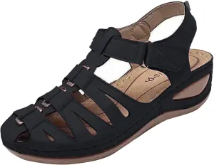 oiangi Sandals Shoes for Women,Fashion Ankle Strap Casual Outdoor Hollow Wedge Shoes Sandals