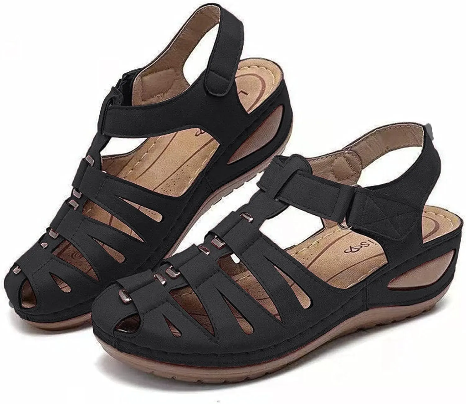 oiangi Sandals Shoes for Women,Fashion Ankle Strap Casual Outdoor Hollow Wedge Shoes Sandals