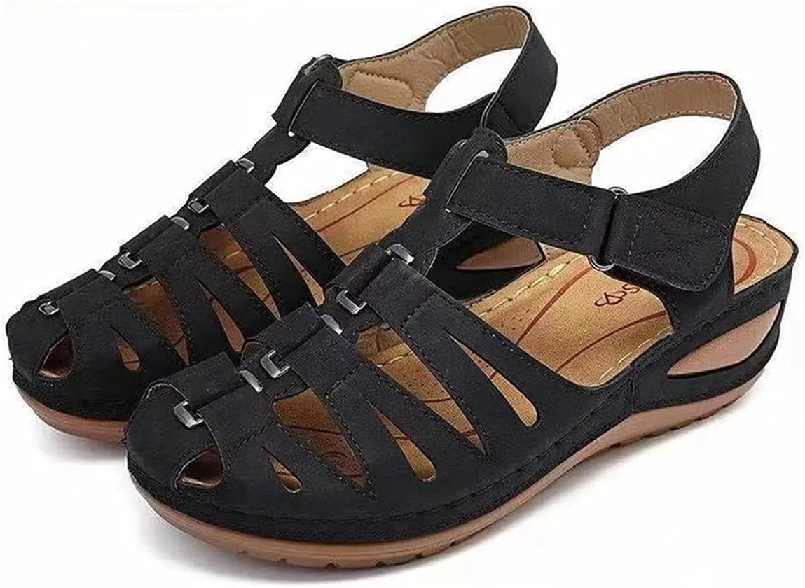 oiangi Sandals Shoes for Women,Fashion Ankle Strap Casual Outdoor Hollow Wedge Shoes Sandals
