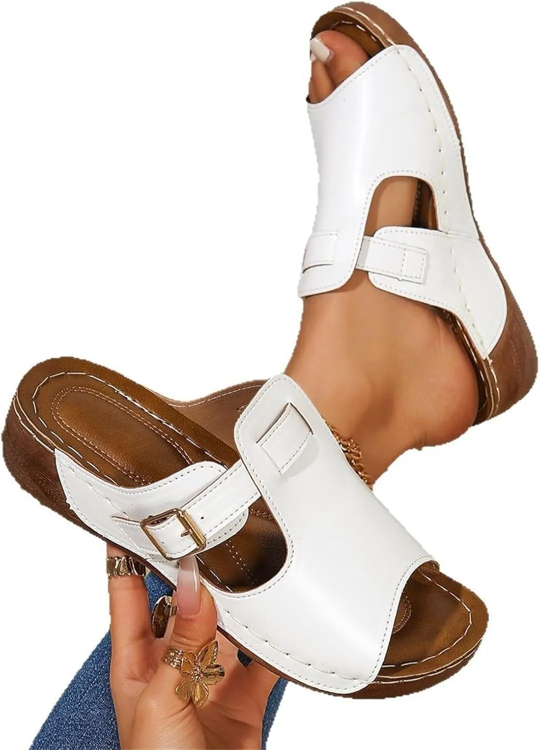 Orthopedic Sandals for Women 2025 Open Toe Slip On Slippers Comfortable Walking Shoes Going Out Summer Beach Sandals Lightweight Slippers