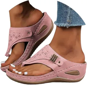 Orthopedic Sandals for Women - Arch Support Wedge Flip Flops Summer 2025 Comfortable Elegant Casual Beach Slippers