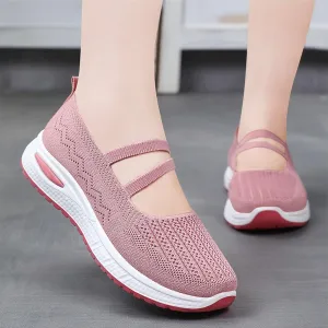 Orthopedic Shoes for Women,Zapatos Ortopédicos para Mujer,Women's Woven Orthopedic Breathable Soft Shoes,Hands Free Slip in Sneakers,Slip on Arch Support Walking Shoes,Knitted Fabric Mesh Sneakers