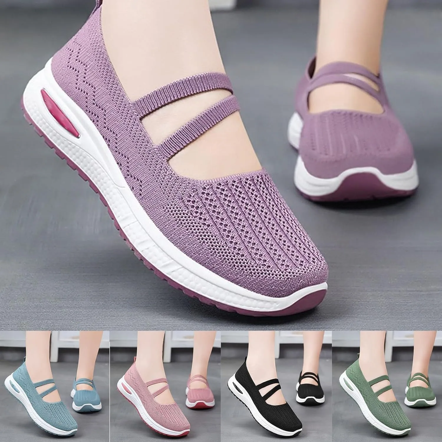 Orthopedic Shoes for Women,Zapatos Ortopédicos para Mujer,Women's Woven Orthopedic Breathable Soft Shoes,Hands Free Slip in Sneakers,Slip on Arch Support Walking Shoes,Knitted Fabric Mesh Sneakers