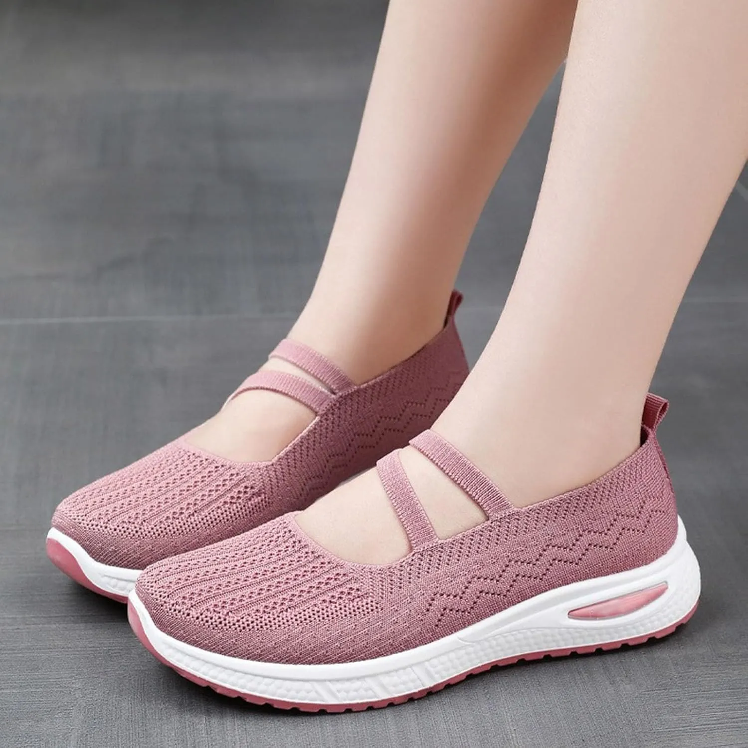 Orthopedic Shoes for Women,Zapatos Ortopédicos para Mujer,Women's Woven Orthopedic Breathable Soft Shoes,Hands Free Slip in Sneakers,Slip on Arch Support Walking Shoes,Knitted Fabric Mesh Sneakers
