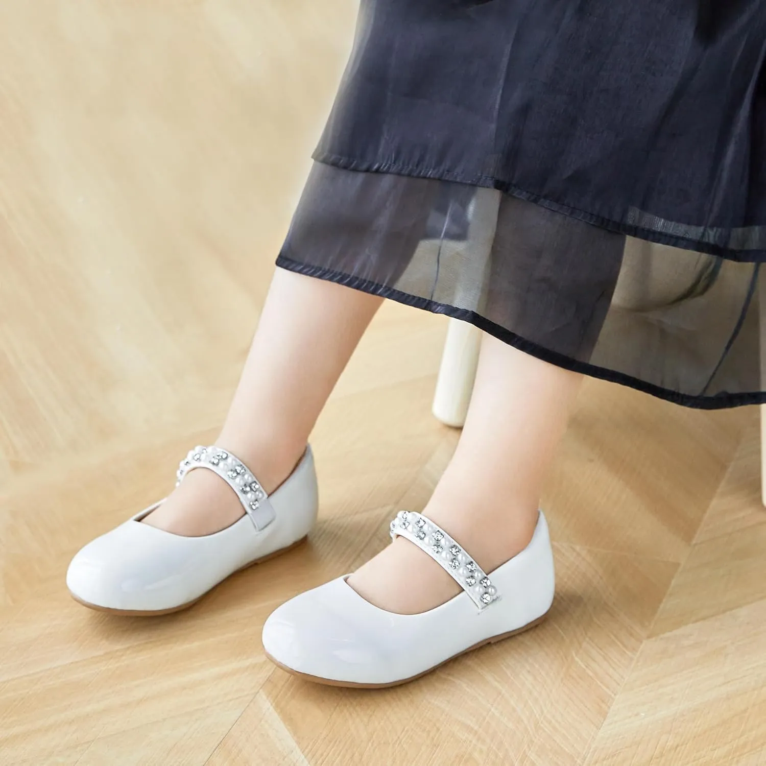 Otter MOMO Toddler/Little Girls Mary Jane Ballerina Flats Shoes Slip-on School Party Dress Shoes