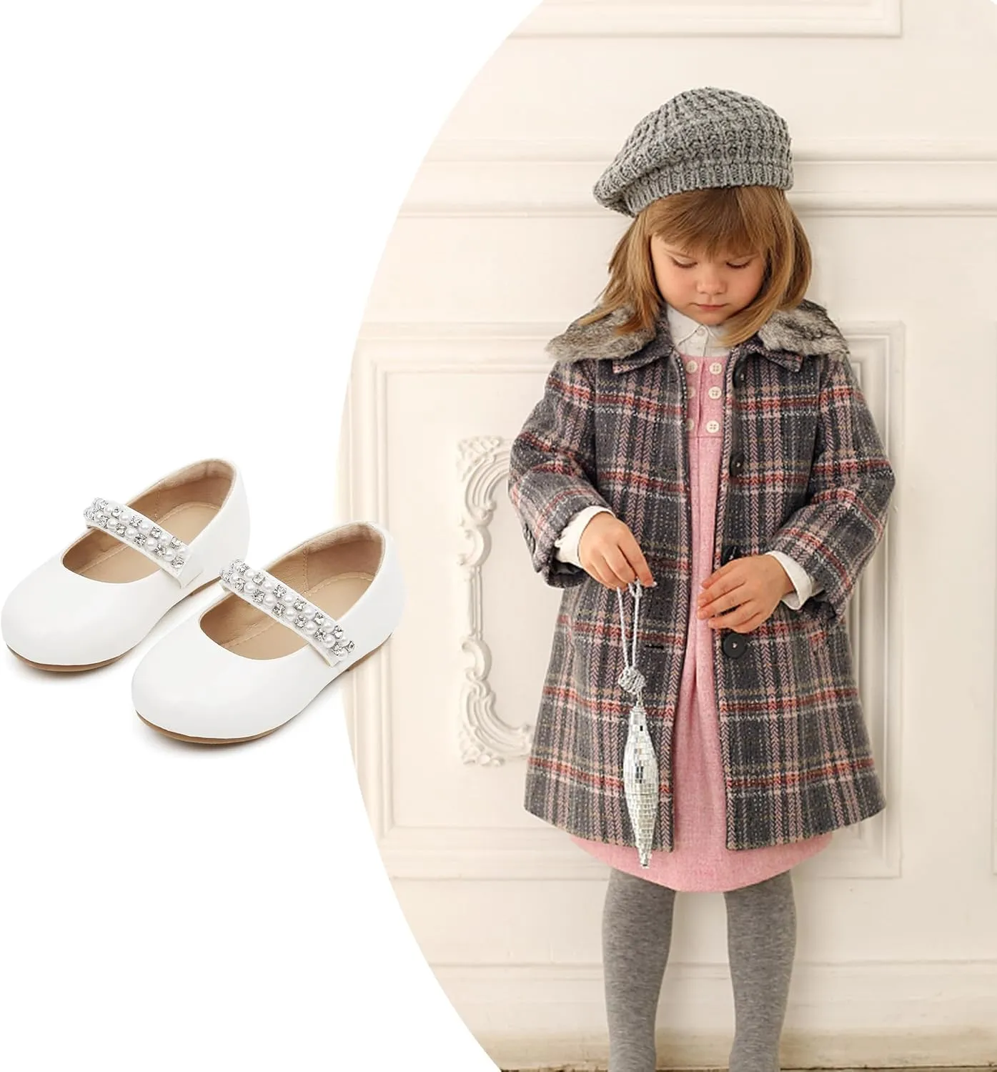 Otter MOMO Toddler/Little Girls Mary Jane Ballerina Flats Shoes Slip-on School Party Dress Shoes