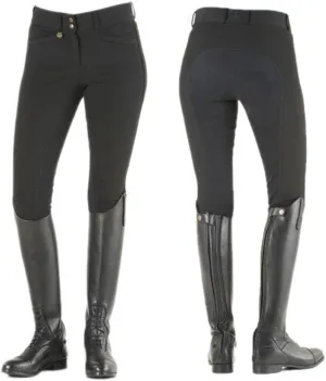 Ovation Women's Black Celebrity Slim Secret Moisture-Wicking Stretchy Front Zip Full Seat Slim Dry-Tex Syntec Antistatic Flexible Horse Riding Breeches, 42 Regular