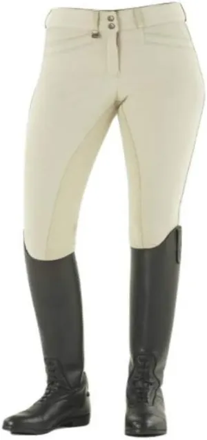 Ovation Women's Show Tan Celebrity Slim Secret Moisture-Wicking Stretchy Front Zip Full Seat Slim Dry-Tex Syntec Antistatic Flexible Horse Riding Breeches, 34 Long
