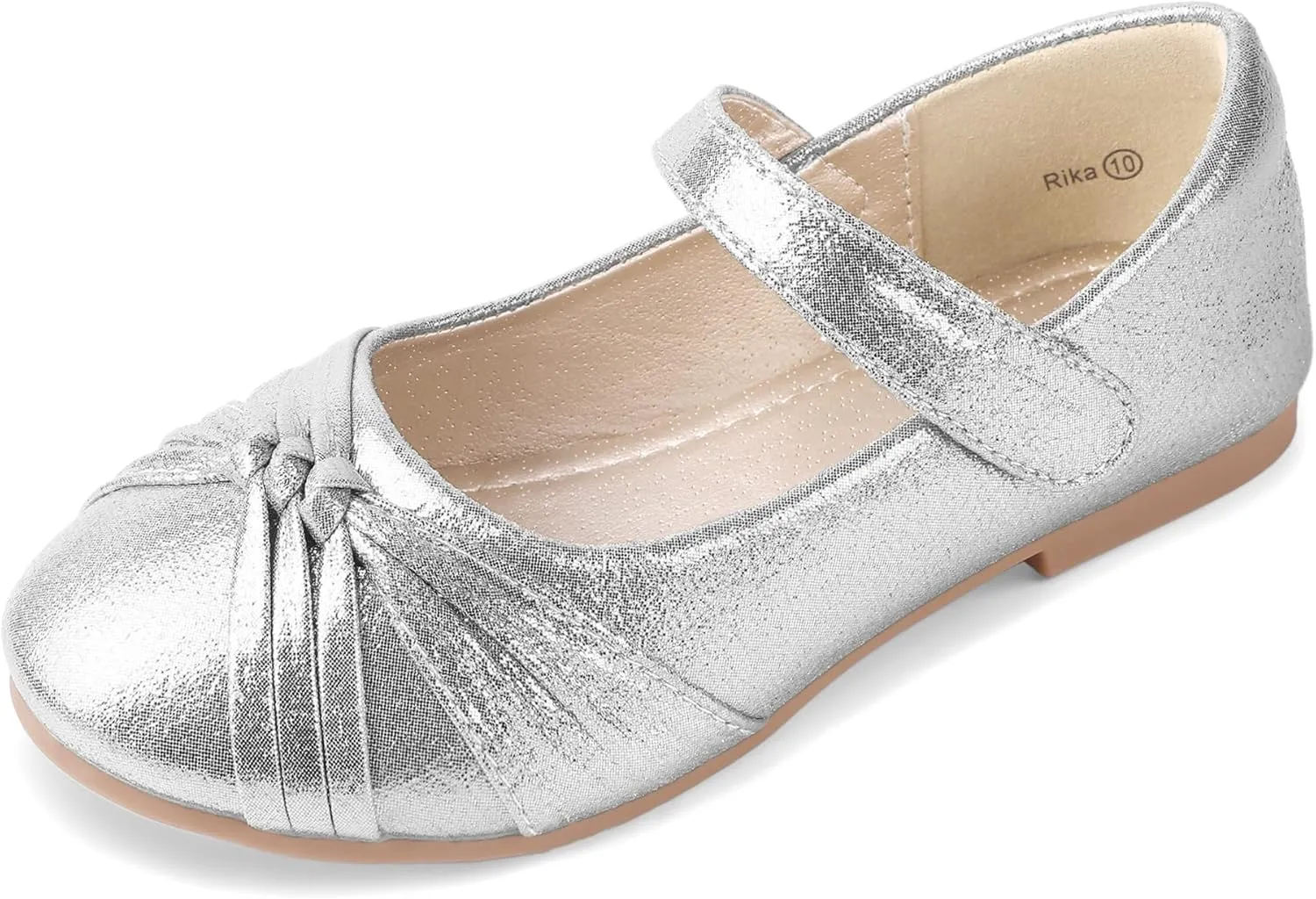PANDANINJIA Rika Girls Dress Shoes Flower Girl Mary Jane Flats Wedding Party School Shoes for Toddler Little Kid Big Kid