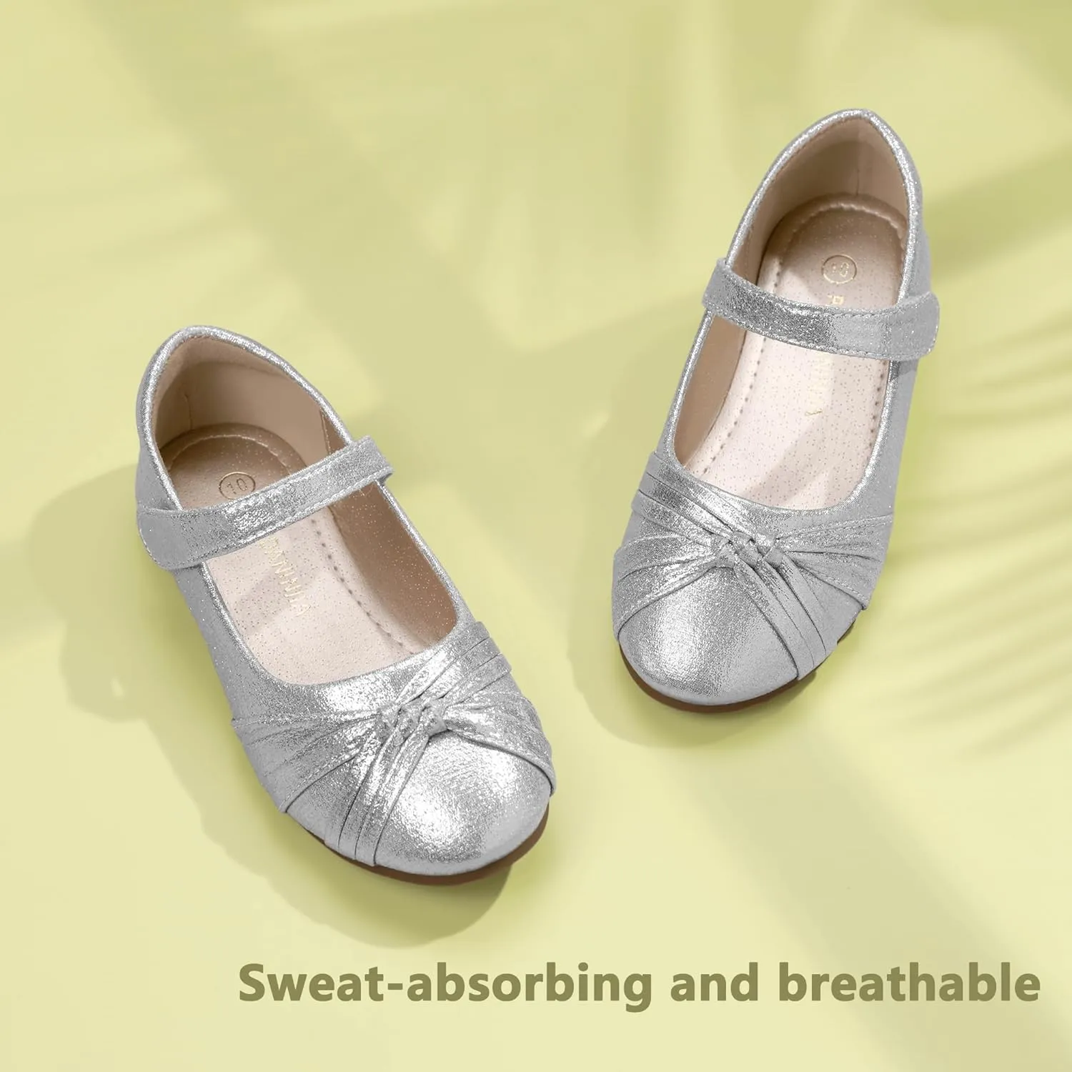 PANDANINJIA Rika Girls Dress Shoes Flower Girl Mary Jane Flats Wedding Party School Shoes for Toddler Little Kid Big Kid