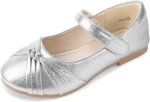 PANDANINJIA Rika Girls Dress Shoes Flower Girl Mary Jane Flats Wedding Party School Shoes for Toddler Little Kid Big Kid