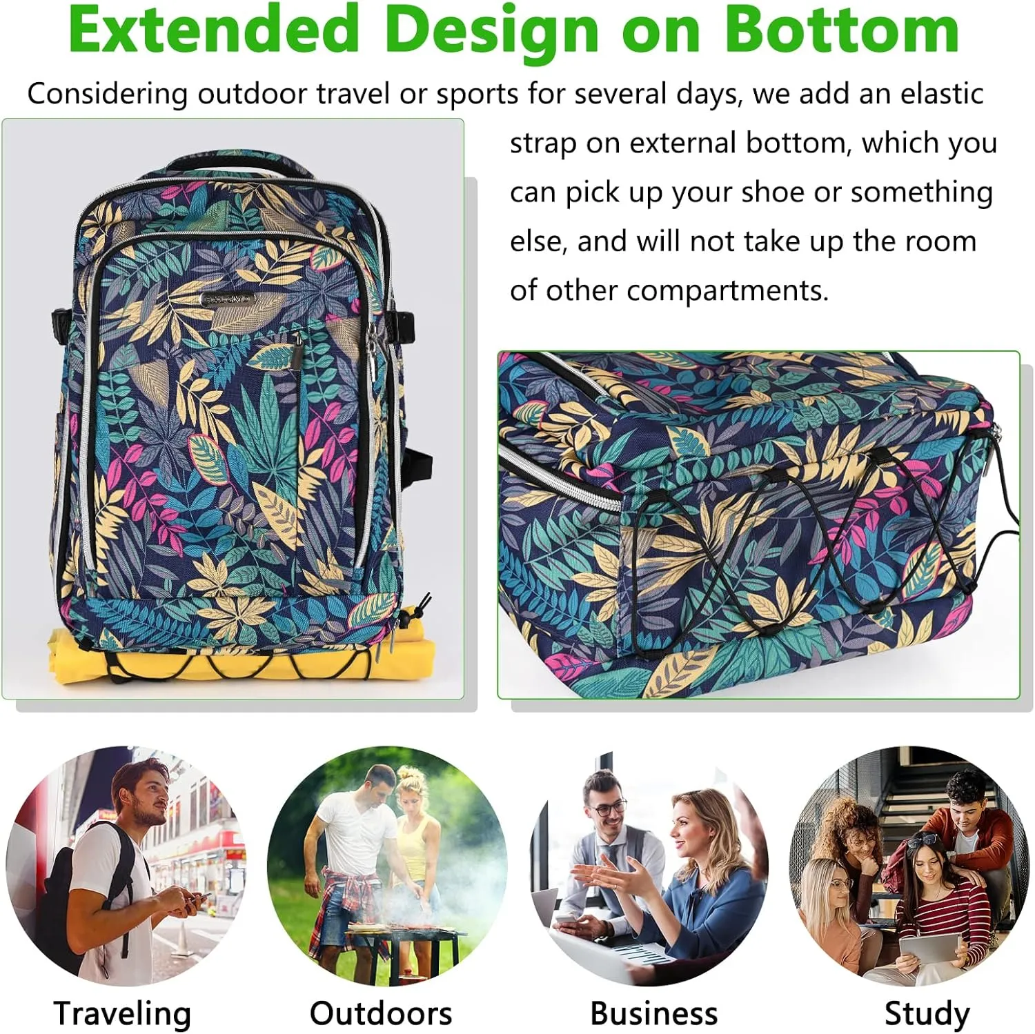 Personal Item Travel Carry On Luggage Backpack for Women Men Flight Approved Casual Weekender Laptop Bag for College Business Outdoors Hiking Water Resistant Lightweight Daypack with USB Charging Port