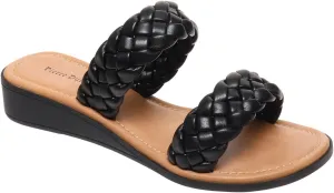 Pierre Dumas Womens braided slide sandals open toe two strap slip on sandals