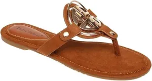 Pierre Dumas Women's Colored Flat Sandals Tan Suede Size 6