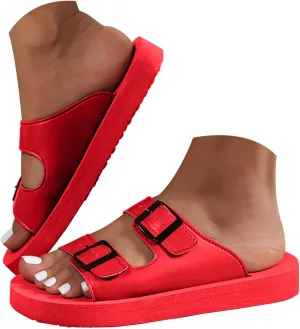 Platform Sandals Women Buckle Strap Open Toe Platform Wedge Sandals Comfort Soft Cushion Trendy Outdoor Women Sandals Dressy