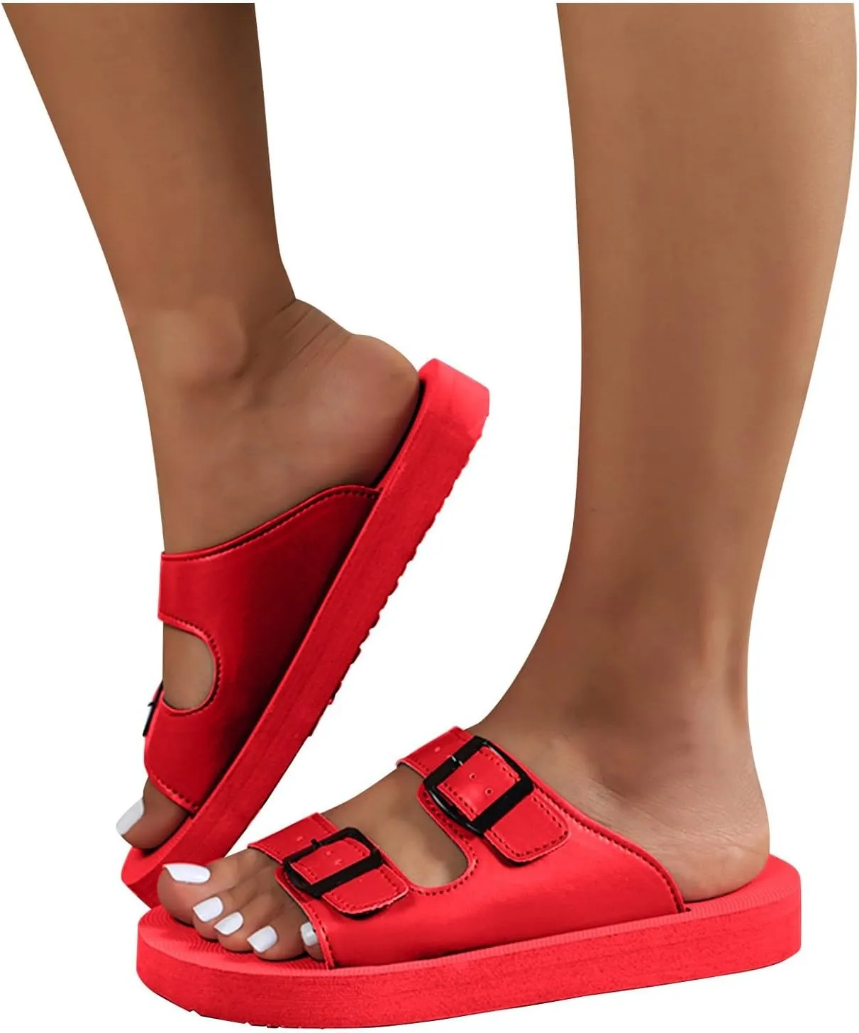 Platform Sandals Women Buckle Strap Open Toe Platform Wedge Sandals Comfort Soft Cushion Trendy Outdoor Women Sandals Dressy