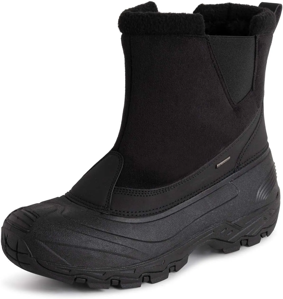 POLAR Mens Waterproof Outsole Deep Tread Fully Faux Fur Lined Winter Durable Snow Boots - Black Pull On - US13 - YC0684