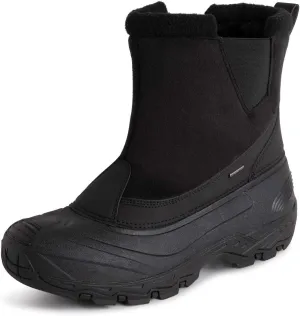 POLAR Mens Waterproof Outsole Deep Tread Fully Faux Fur Lined Winter Durable Snow Boots - Black Pull On - US13 - YC0684