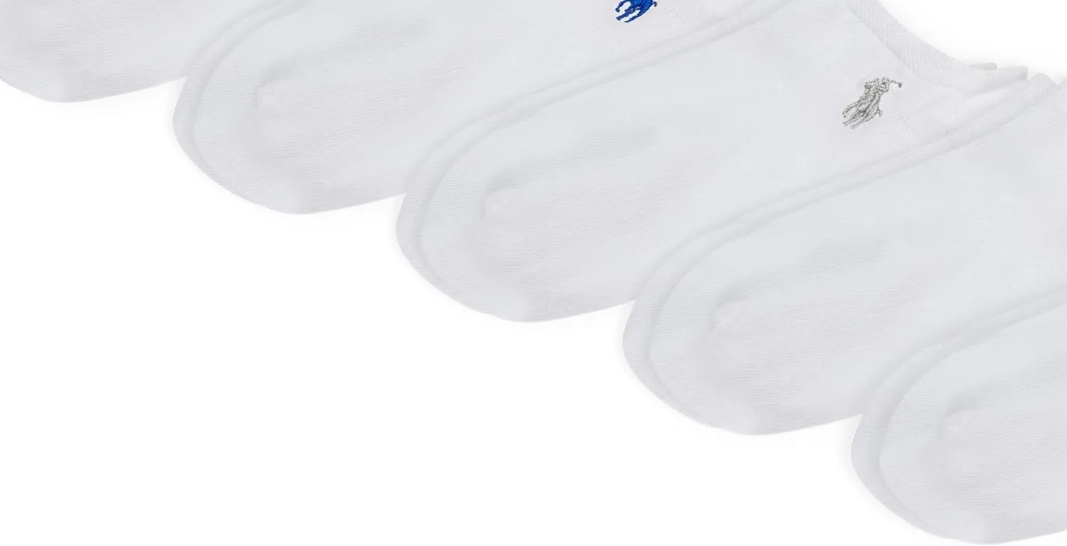 POLO RALPH LAUREN Women's Classic Sport Solid Ultra Low Cut Socks - 6 Pair Pack - Athletic Cotton Comfort