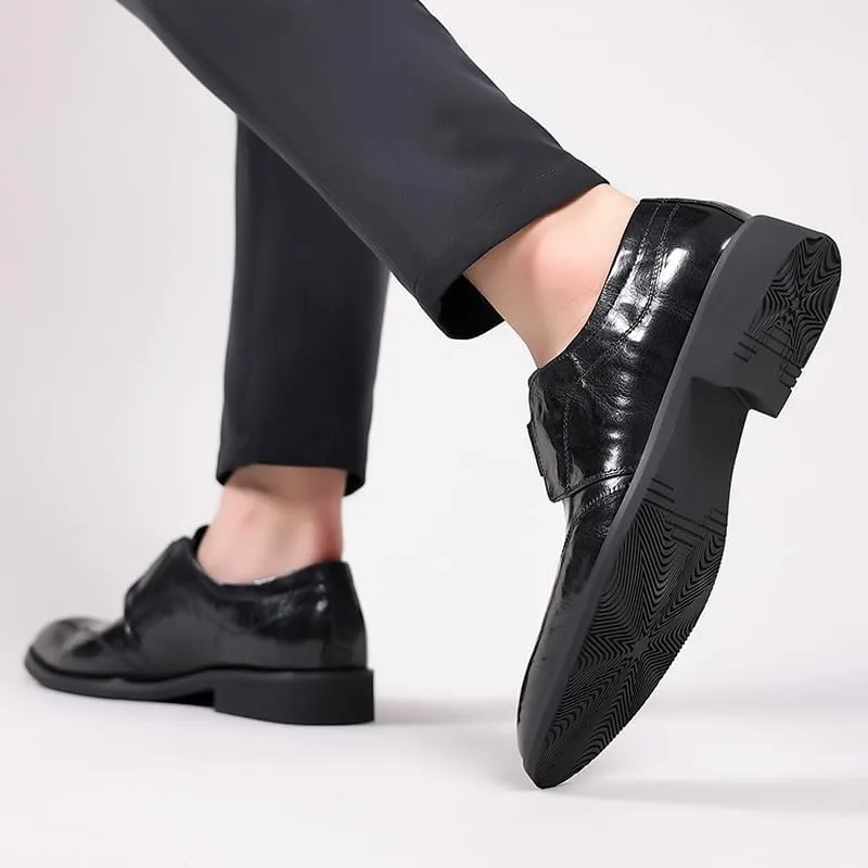 Premium Calfskin Leather Men's Dress Loafers with Cushioned Collar, Non-Slip Rubber Sole for Corporate Events & Client Meetings
