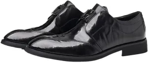 Premium Calfskin Leather Men's Dress Loafers with Cushioned Collar, Non-Slip Rubber Sole for Corporate Events & Client Meetings