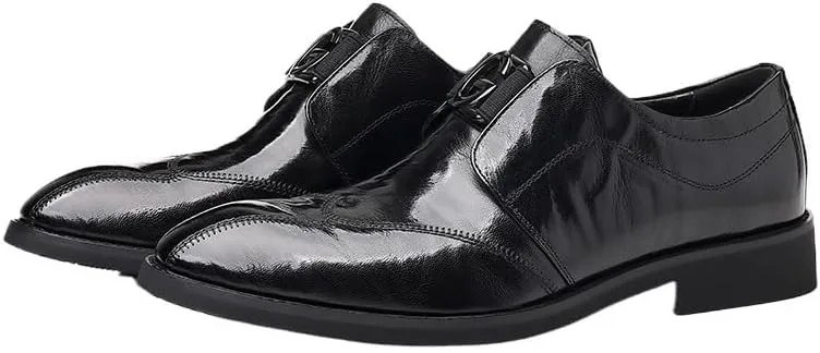 Premium Calfskin Leather Men's Dress Loafers with Cushioned Collar, Non-Slip Rubber Sole for Corporate Events & Client Meetings