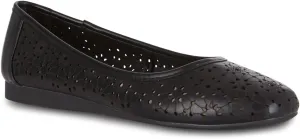 Priscilla Women’s Flats – Comfortable Vegan Slip-On Shoes with Memory Foam, Breathable Eyelet Stitch Detail, Available in Black, Cafe, White, Medium & Wide Sizes 6-10