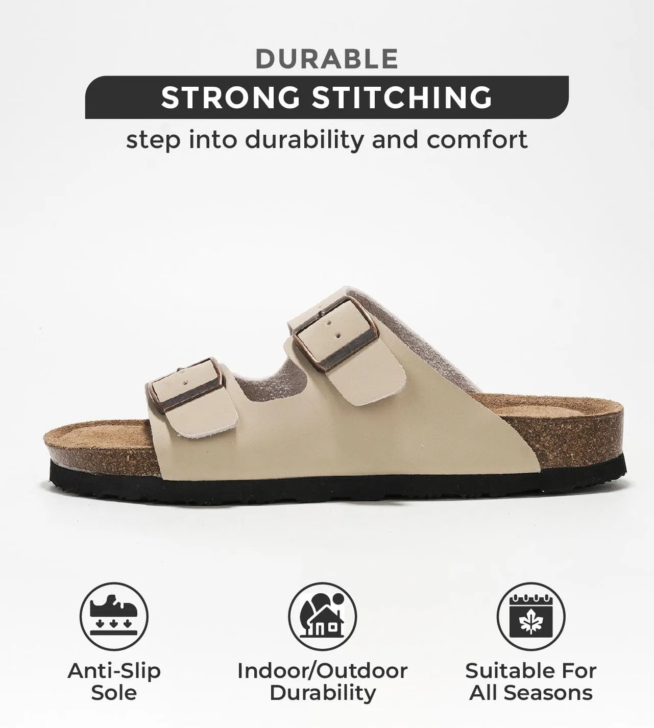 Project Cloud Genuine Leather Flat Sandals Women 2025 Beach Essentials Womens Sandals Memory Foam Vacation Essentials Slides for Women Footwear (Venita)