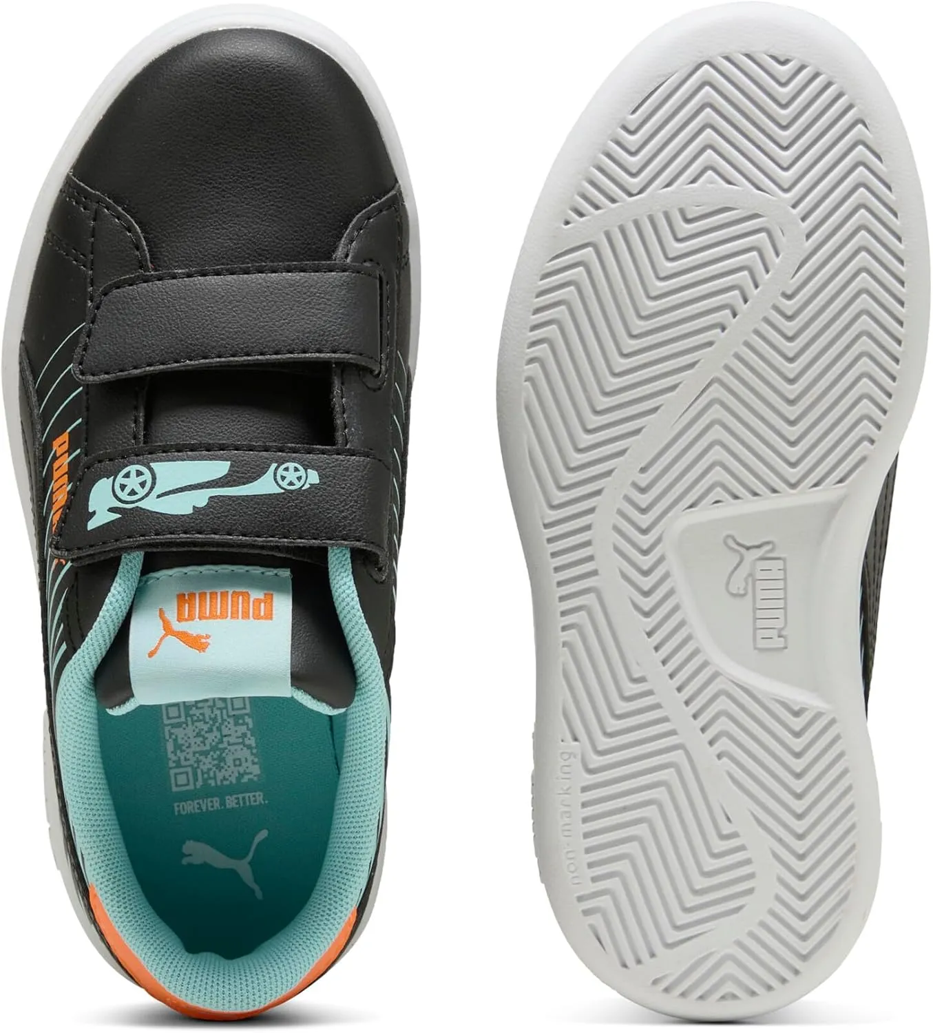 PUMA Unisex-Child Smash Hook and Loop Sneaker