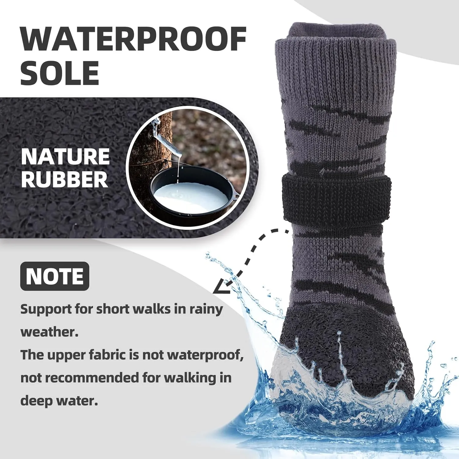 PUPTECK Anti Slip Dogs Shoes for Hot/Cold Pavement, Senior Booties, Rubber Boots & Paw Protectors for Small Medium Large Size Dogs to Prevent Licking, Grippy Socks for Hardwood Floors, Tiger, M