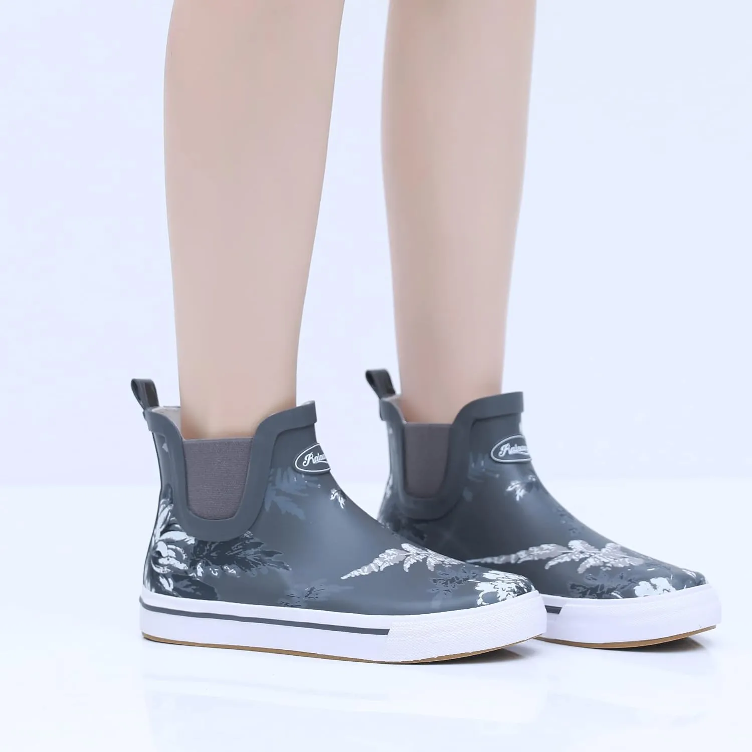 Rain Boots for Women and Men,Unisex Ankle Rain Shoes Anti-Slipping Rainboots with Comfortable Lightweight Garden Rubber Rain Boot and Outdoor Work Shoes,Waterproof Fishing Deck Boots