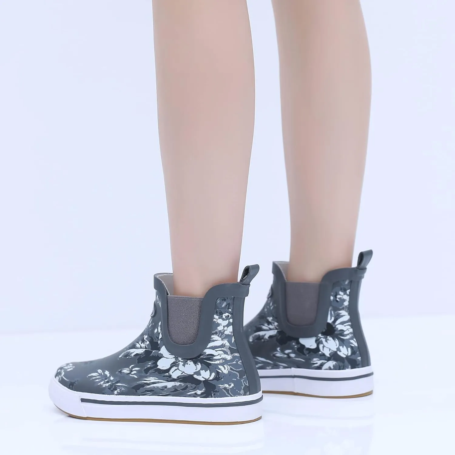 Rain Boots for Women and Men,Unisex Ankle Rain Shoes Anti-Slipping Rainboots with Comfortable Lightweight Garden Rubber Rain Boot and Outdoor Work Shoes,Waterproof Fishing Deck Boots