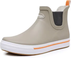 Rain Boots for Women and Men,Unisex Ankle Rain Shoes Anti-Slipping Rainboots with Comfortable Lightweight Garden Rubber Rain Boot and Outdoor Work Shoes,Waterproof Fishing Deck Boots