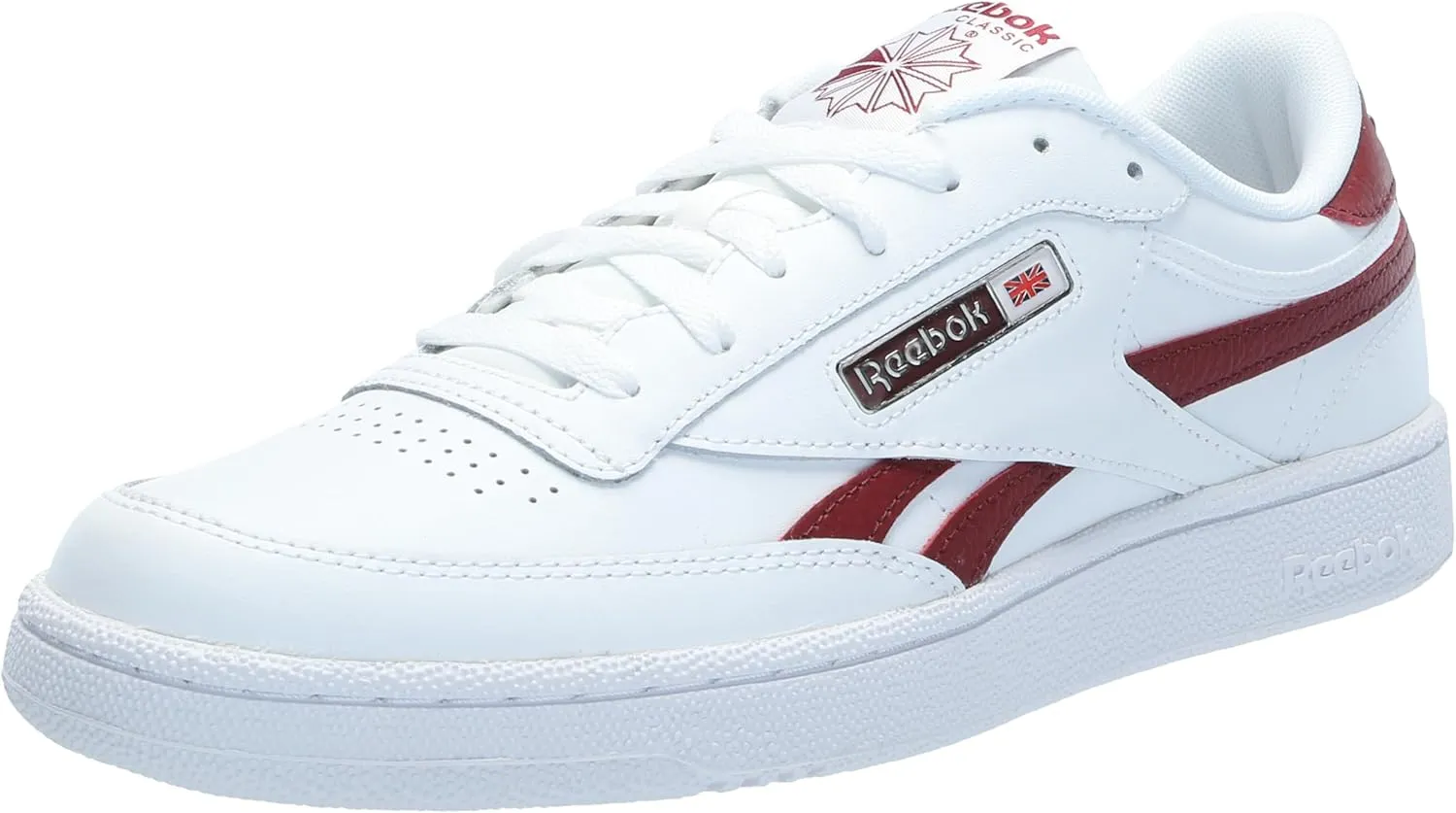 Reebok Unisex Club C Revenge Sneaker, White/Rich Maroon/White, 11 US Men