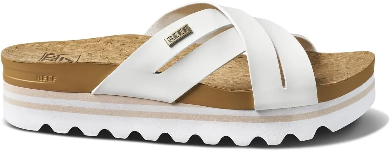 REEF Cushion Bloom Hi Women's Platform Fashion Sandal, Vegan Leather X Strap, Arch Support and Heel Cupping