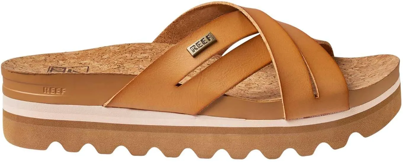 REEF Cushion Bloom Hi Women's Platform Fashion Sandal, Vegan Leather X Strap, Arch Support and Heel Cupping