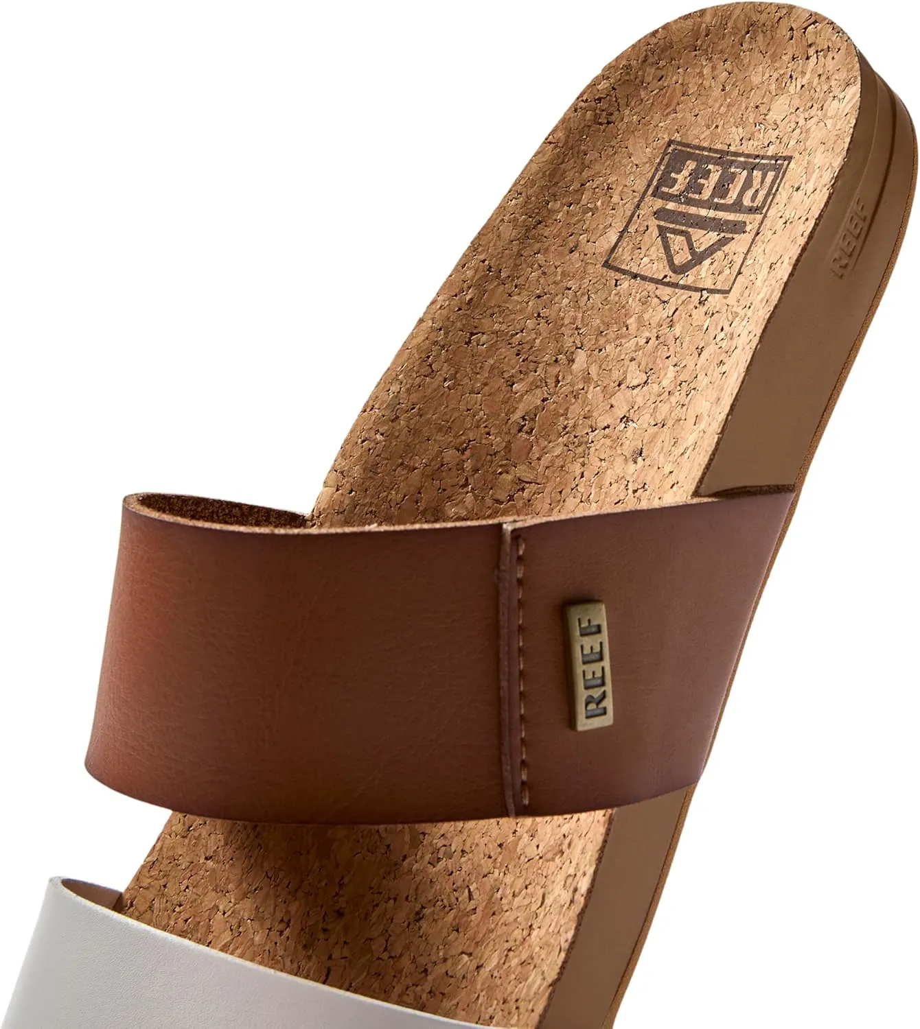 Reef Women's Cushion Vista Fashion Slide Sandal, Vegan Leather Strap, Soft Footbed