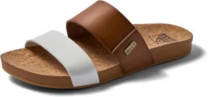 Reef Women's Cushion Vista Fashion Slide Sandal, Vegan Leather Strap, Soft Footbed