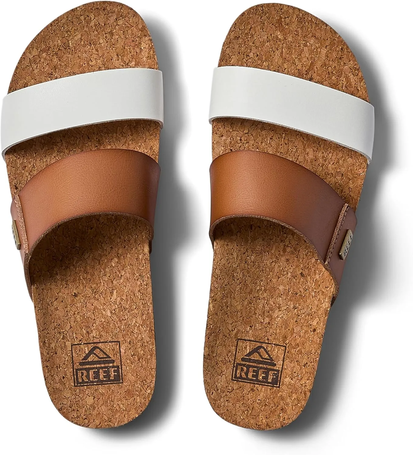 Reef Women's Cushion Vista Fashion Slide Sandal, Vegan Leather Strap, Soft Footbed