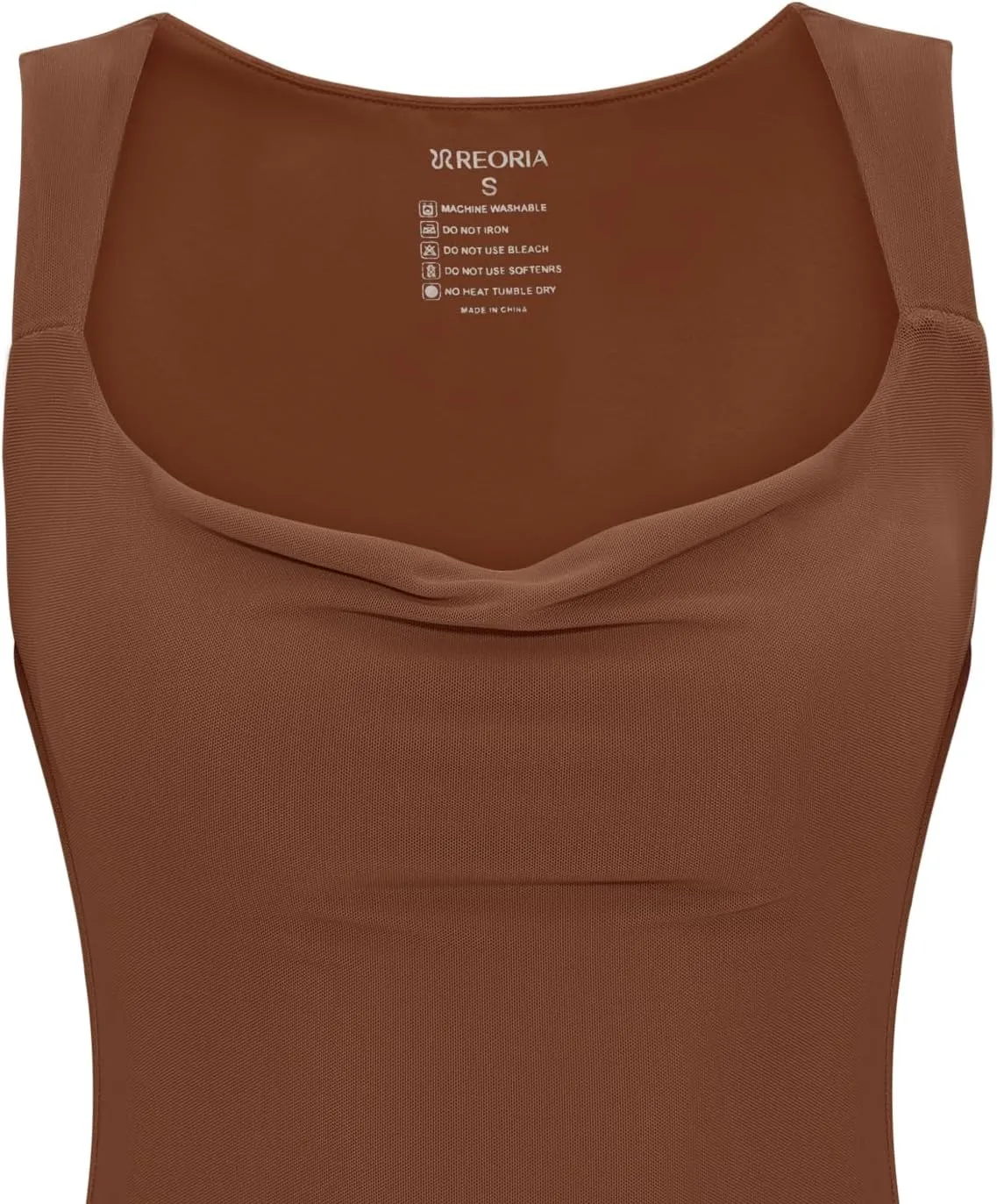 REORIA Women's Summer Cowl Neck Mesh Sleeveless Tank Dress Sexy Double Lined Bodycon Maxi Long Dresses