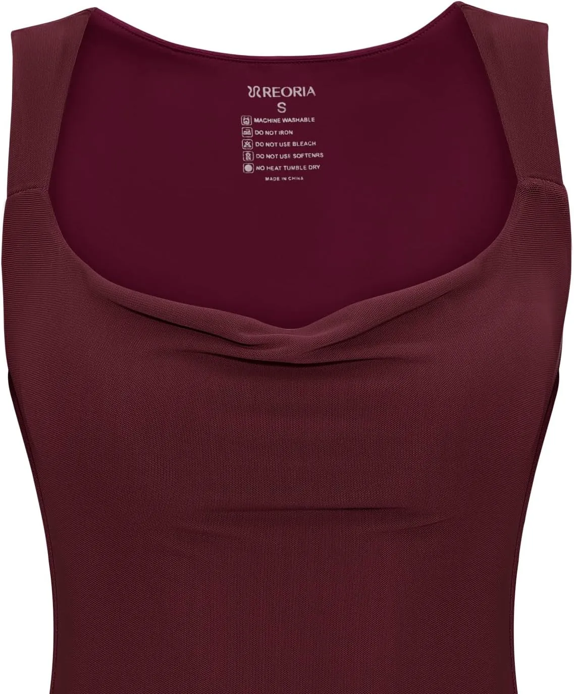 REORIA Women's Summer Cowl Neck Mesh Sleeveless Tank Dress Sexy Double Lined Bodycon Maxi Long Dresses