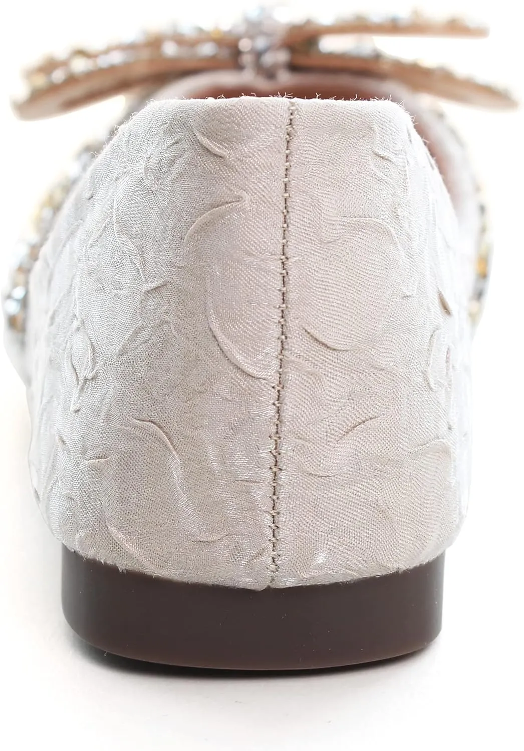 SAILING LU Sequins Flats Bow-Knot Shoes Women Dressy Pointed Toe Bridal Shoes for Wedding Comfortable Loafers Slip-ons
