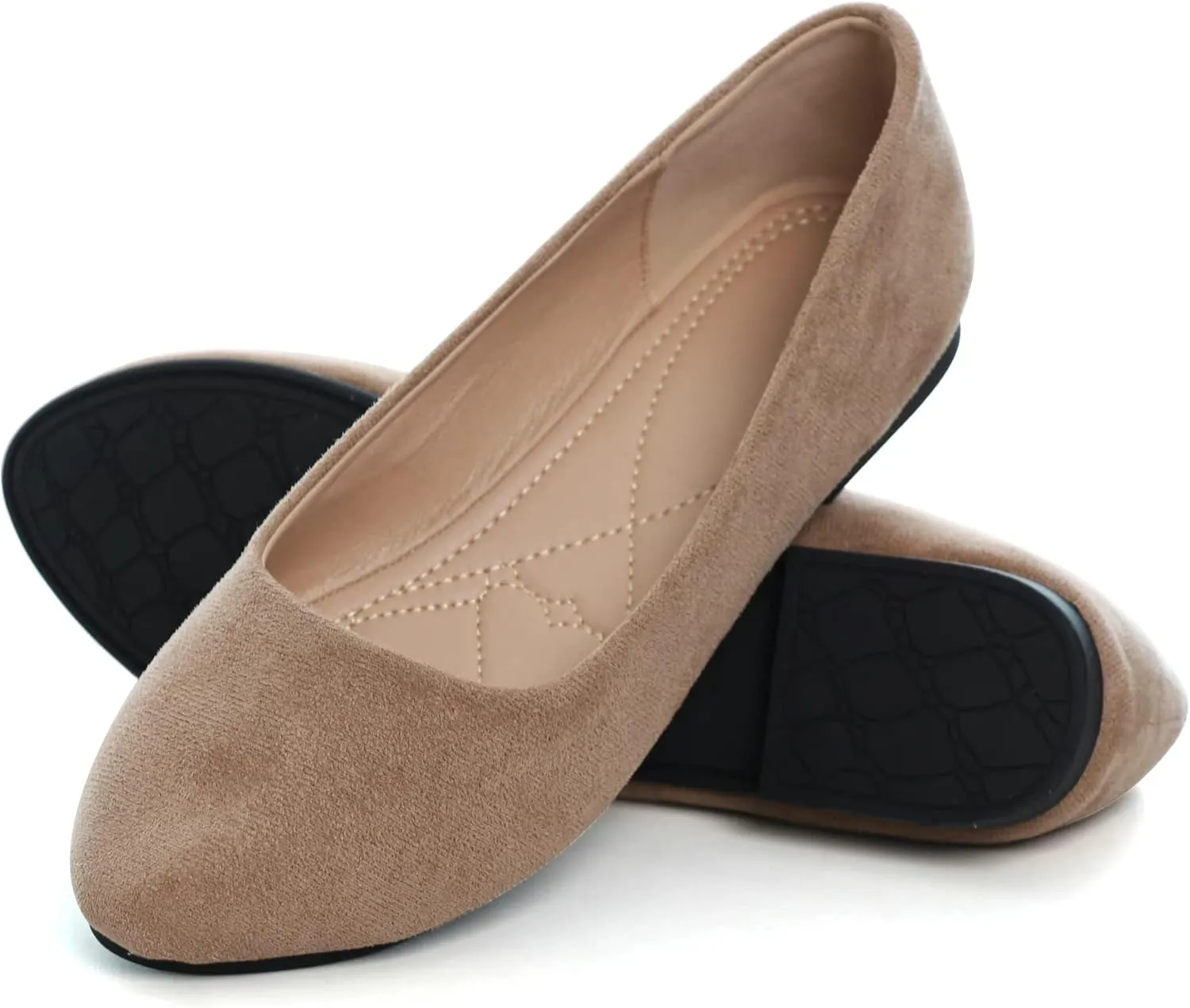 SAILING LU Women's Solid Color Round Toe Ballet Shoes Comfort Flats Shoes Dressy Slip On Walking Loafers