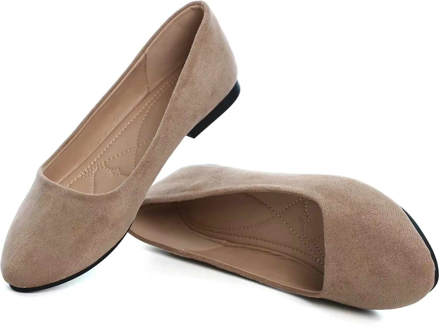 SAILING LU Women's Solid Color Round Toe Ballet Shoes Comfort Flats Shoes Dressy Slip On Walking Loafers