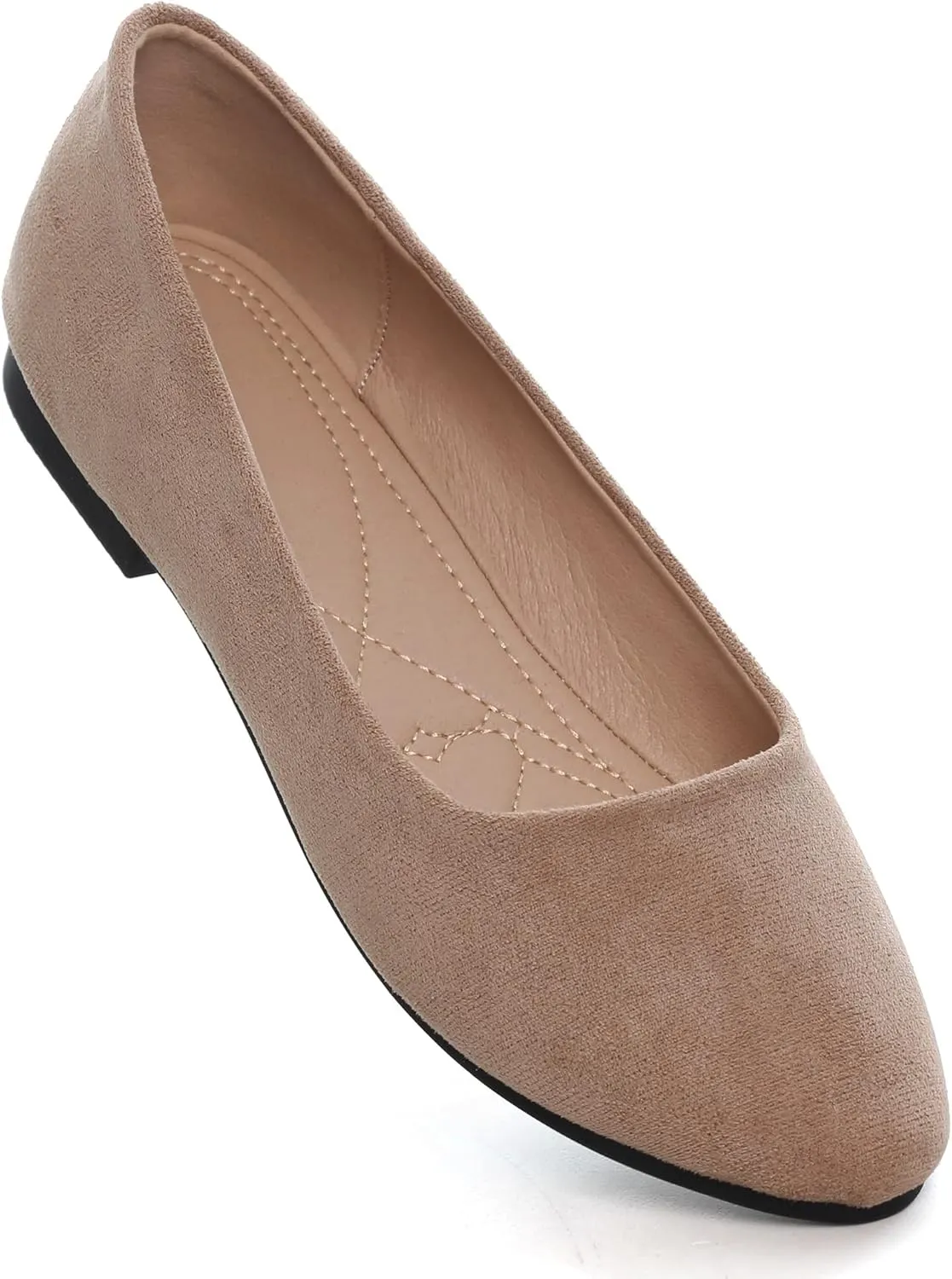 SAILING LU Women's Solid Color Round Toe Ballet Shoes Comfort Flats Shoes Dressy Slip On Walking Loafers
