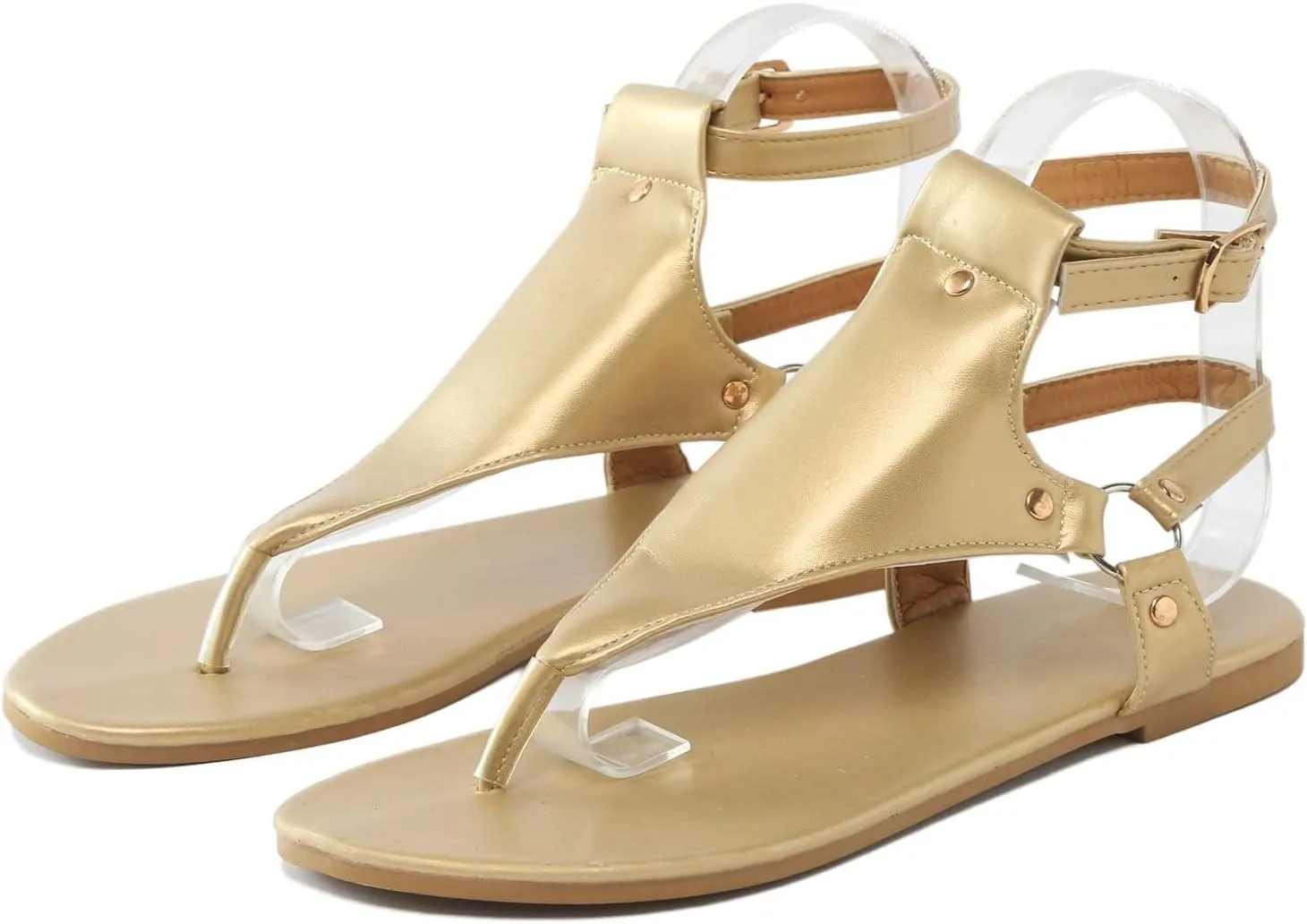 Sandals for Women Dressy Summer Thong Flip Flops Comfortable Ankle Strap Strappy Flat Sandals Walking Shoes Beach Sandals