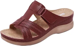 Sandals for Women Wedge Shoes Comfortable Orthopedic Slip On Slipper Sandals Dressy Casual Soft Cushion Slides Sandal Summer Shower Shoes On Feet All Day